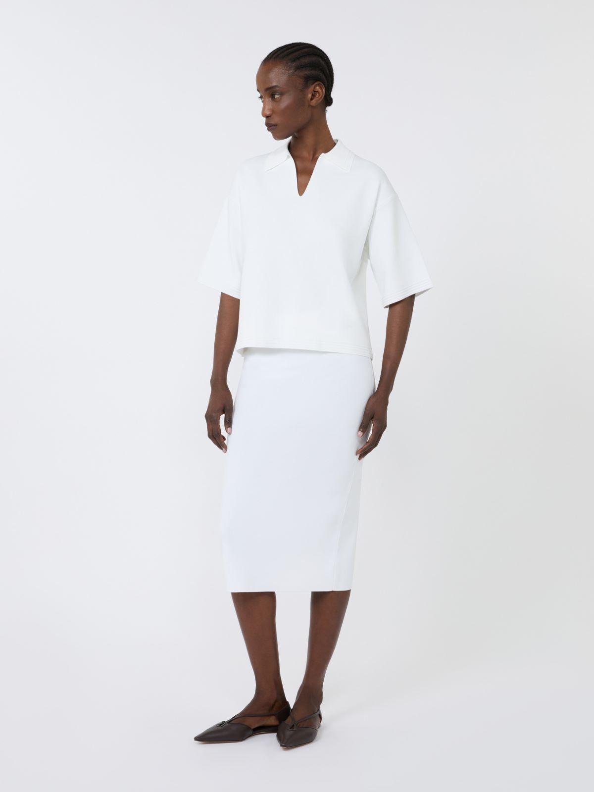 Stretch viscose yarn sheath skirt by MAX MARA