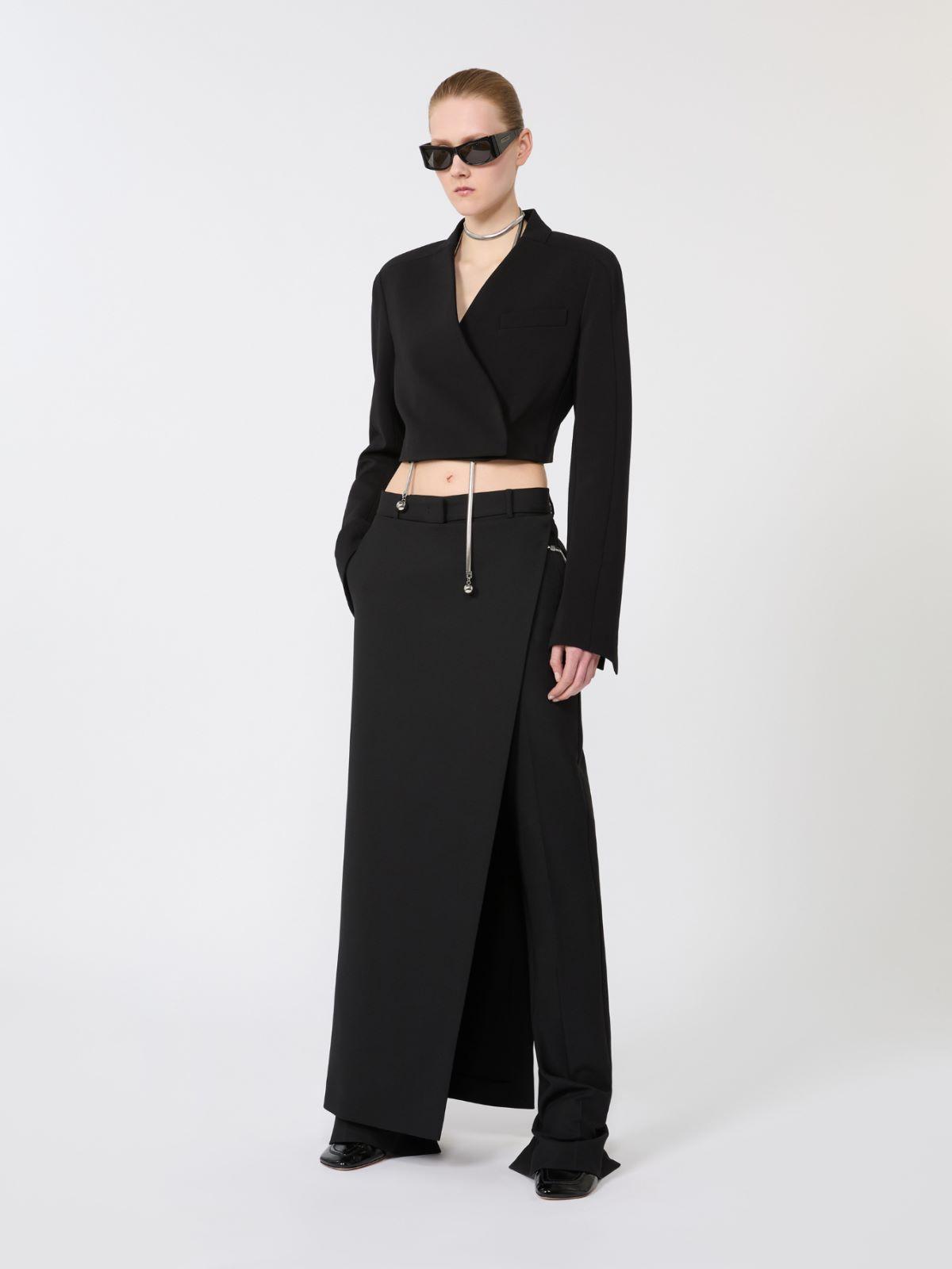 Stretch wool trousers with removable panel by MAX MARA