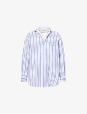 Stripe Broderie Relaxed Cotton Shirt by MAX MARA