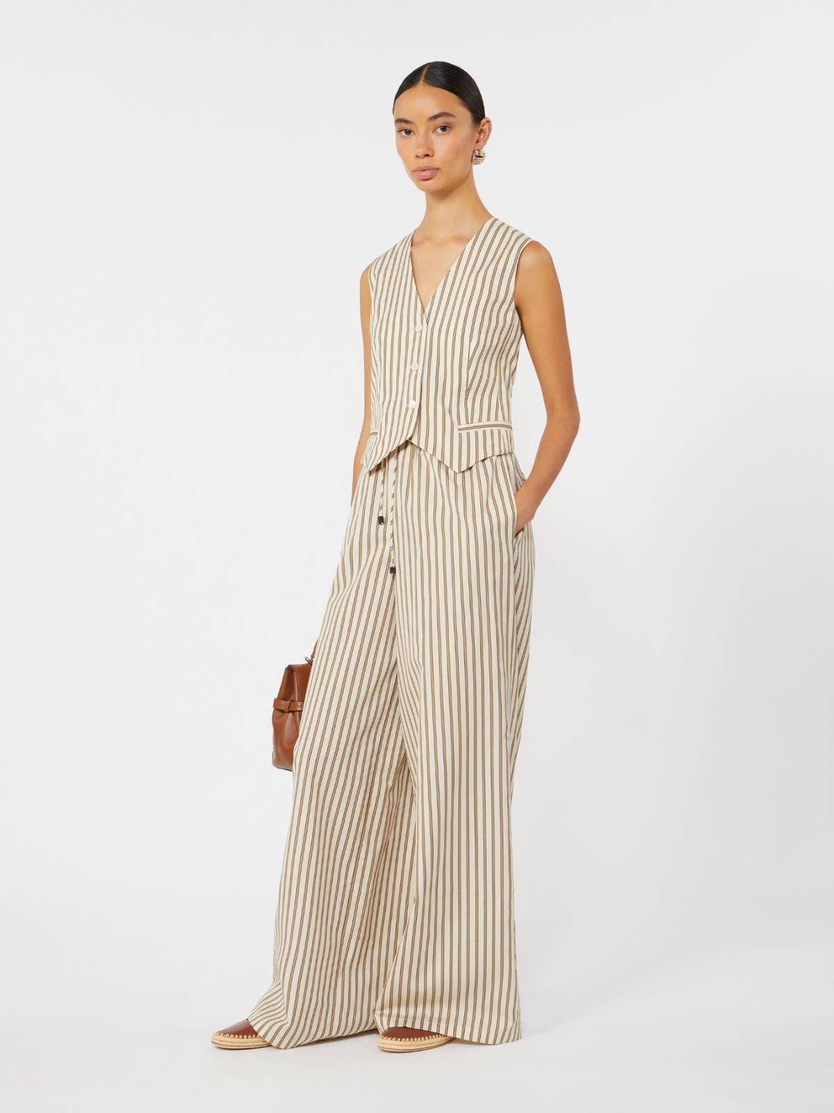 Striped cotton and silk canvas gilet by MAX MARA