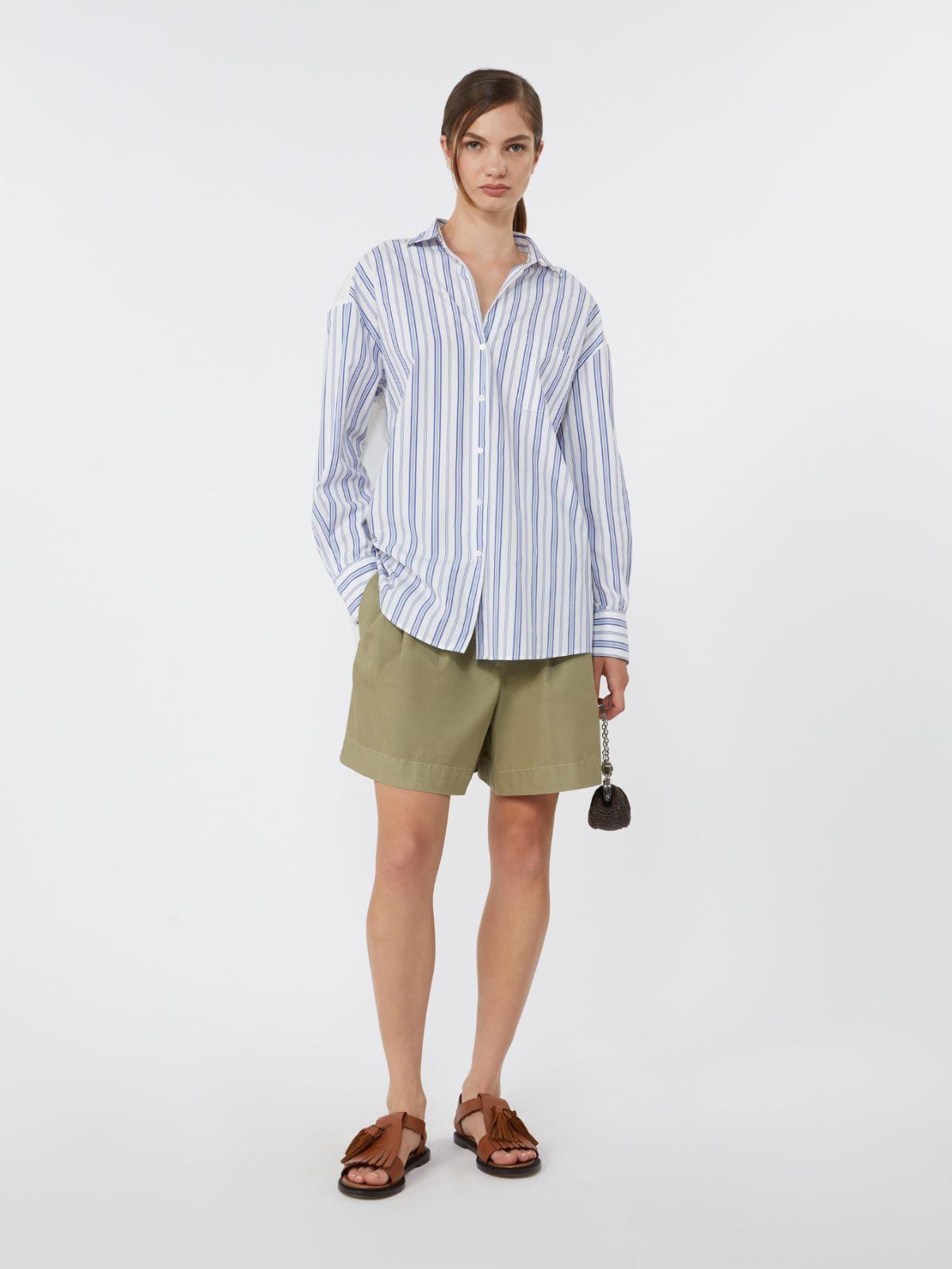 Striped cotton shirt with eyelet lace by MAX MARA
