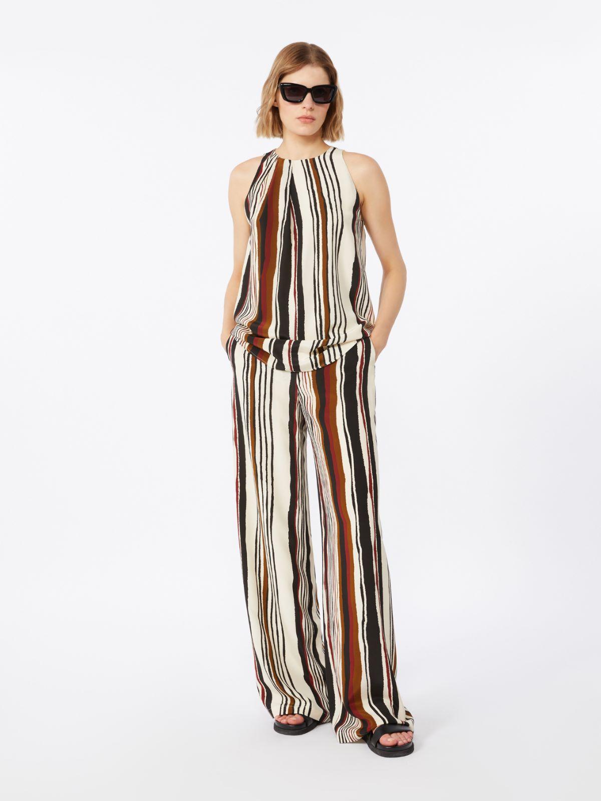 Striped crêpe de chine trousers by MAX MARA