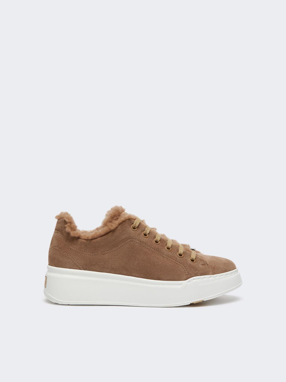 Suede and Teddy fabric trainers by MAX MARA
