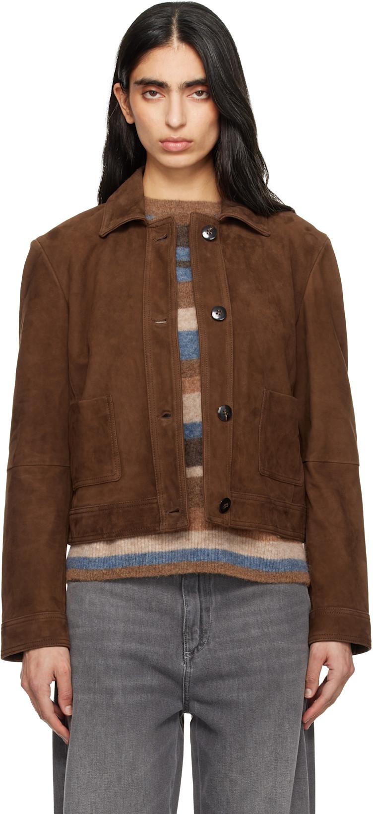 Tan Baia Suede Jacket by MAX MARA