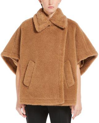 Tebe Wool & Silk Teddy Poncho Jacket by MAX MARA