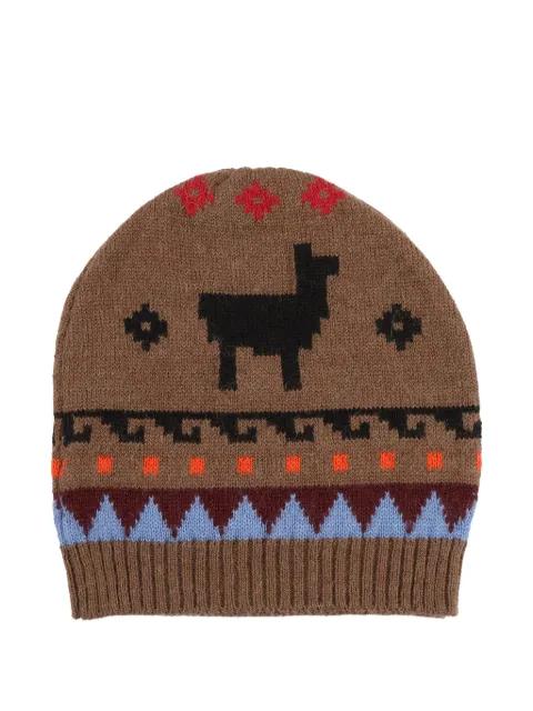 Time patterned beanie by MAX MARA