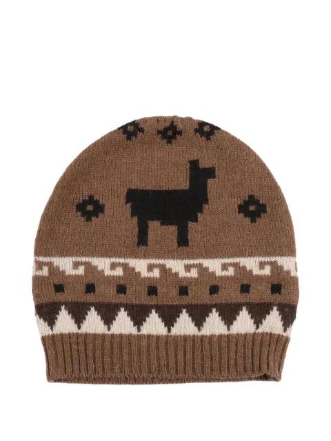 Time patterned beanie by MAX MARA