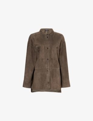 Top-Stitched Suede Jacket by MAX MARA