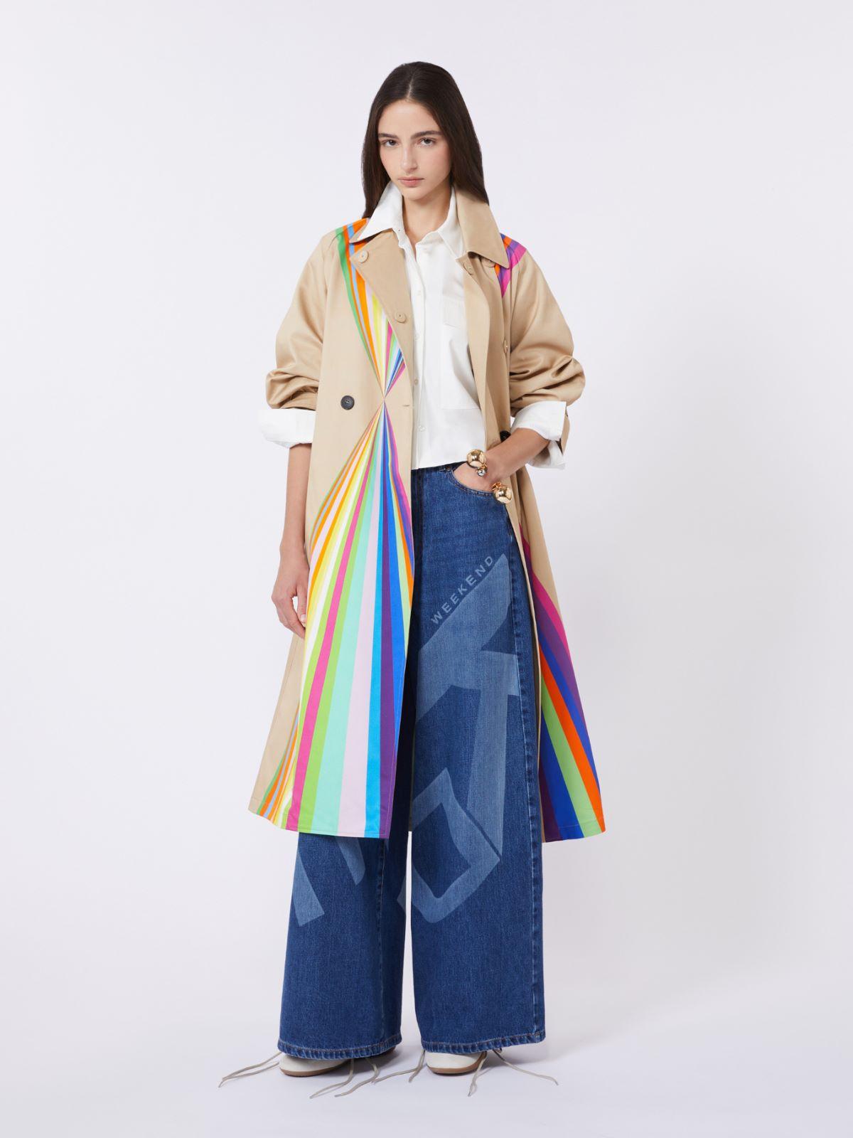 Trench coat in water-repellent cotton with rainbow print by MAX MARA