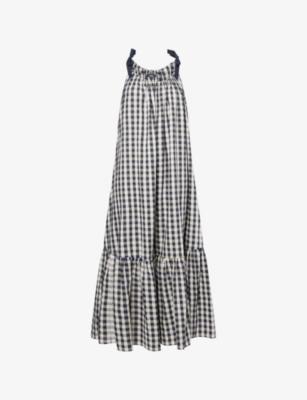 Ugola Gingham-Pattern Cotton-Blend Midi Dress by MAX MARA