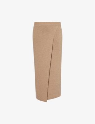 Umbria high-waist wrap-front wool and cashmere-blend midi skirt by MAX MARA