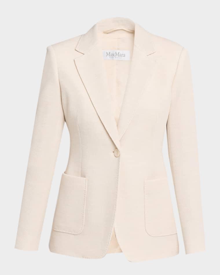 Utilita Single-Button Wool Pique Blazer by MAX MARA