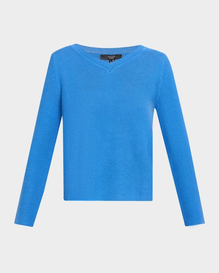 V-Neck Cotton Knit Sweater by MAX MARA