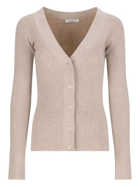V-neck ribbed cardigan by MAX MARA