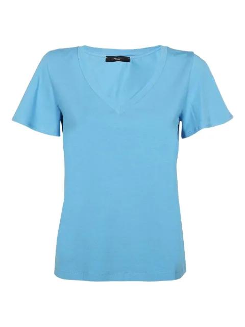 V-neck ruffled-sleeve T-shirt by MAX MARA