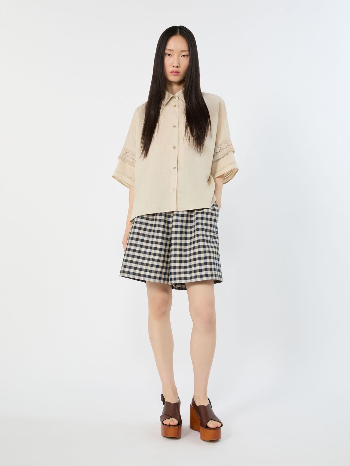 Vichy ramie and cotton Bermuda shorts by MAX MARA