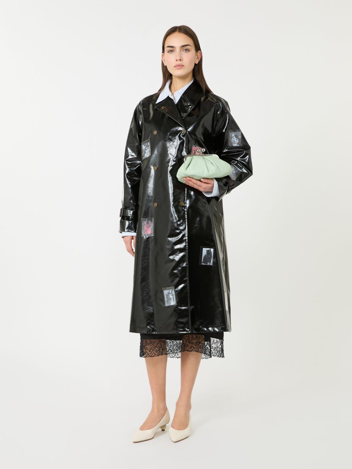 Vinyl-effect gabardine midi trench coat by MAX MARA