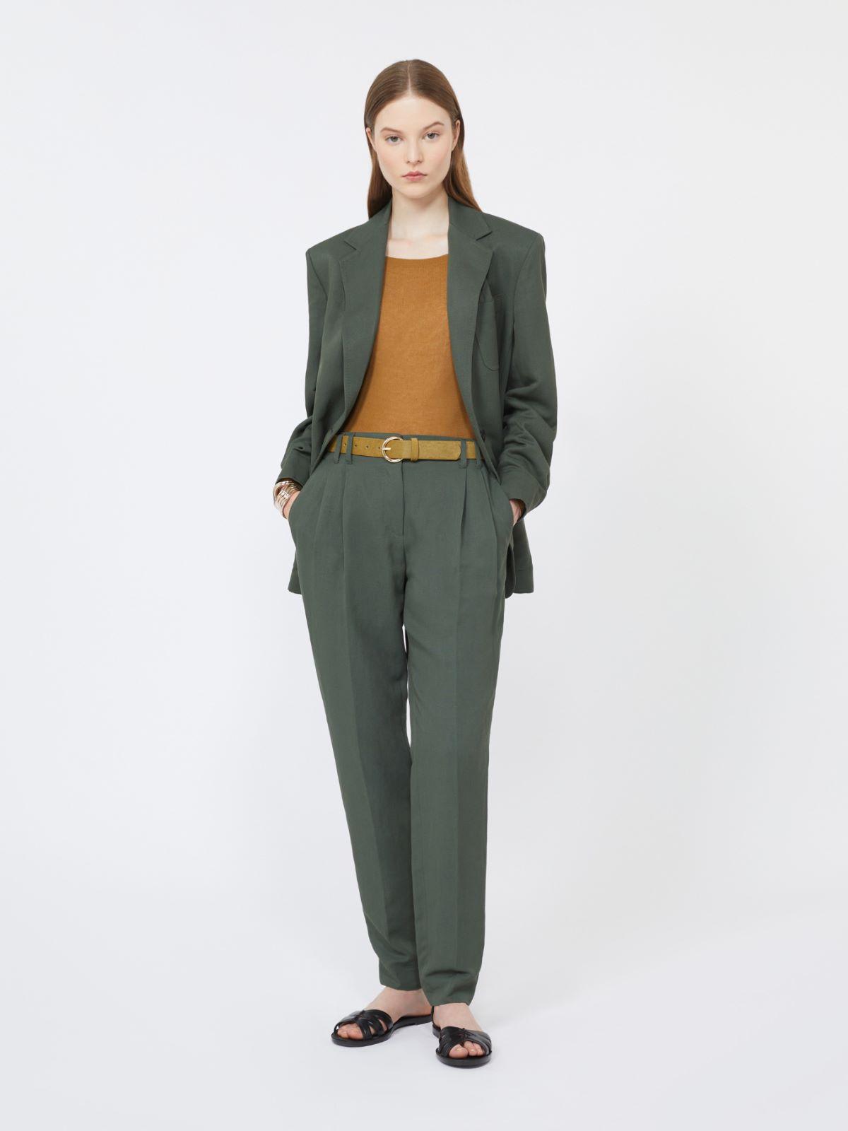 Viscose and linen carrot-fit trousers by MAX MARA
