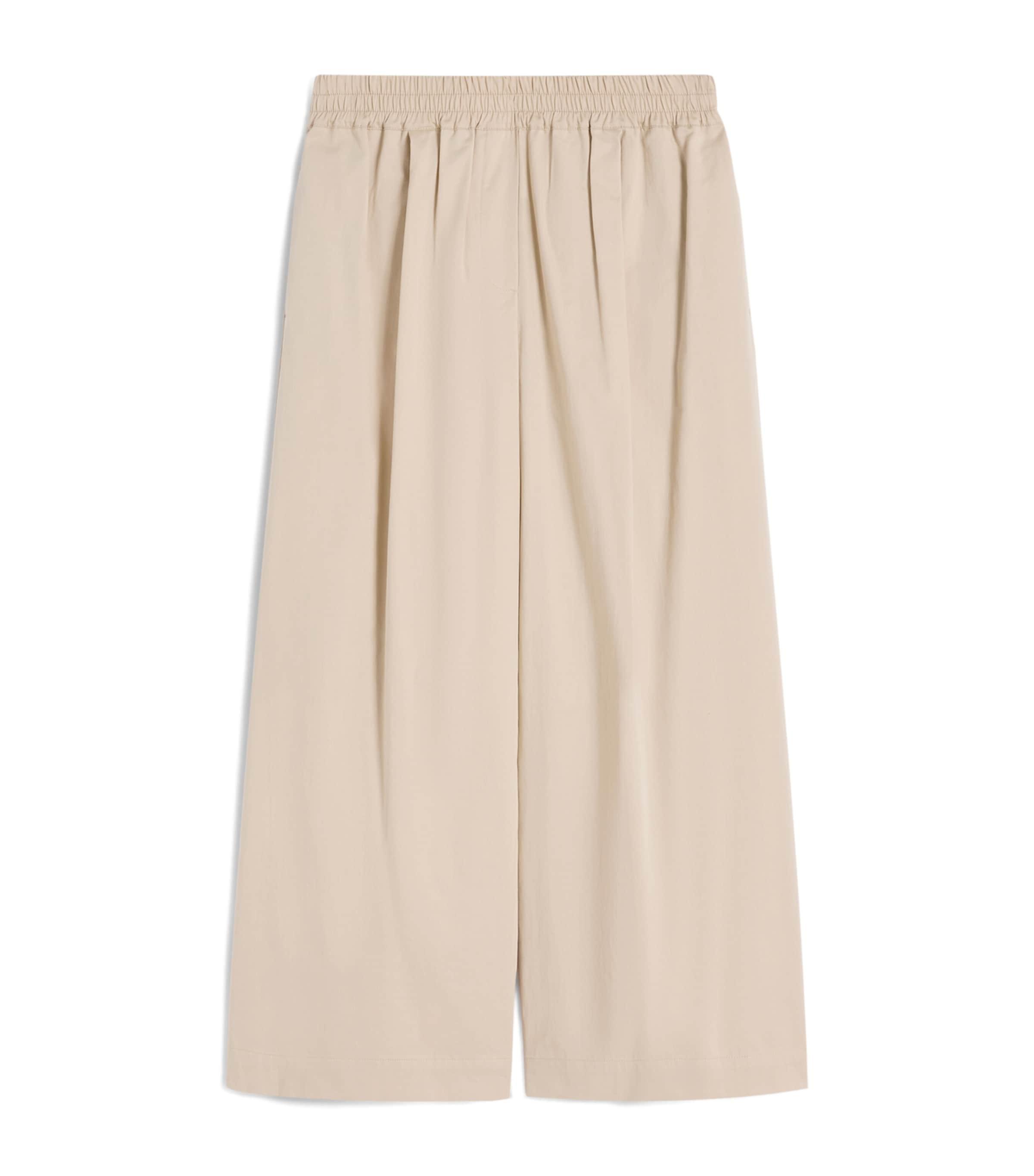 Weekend Max Mara Cotton Cropped Wide-Leg Trousers by MAX MARA