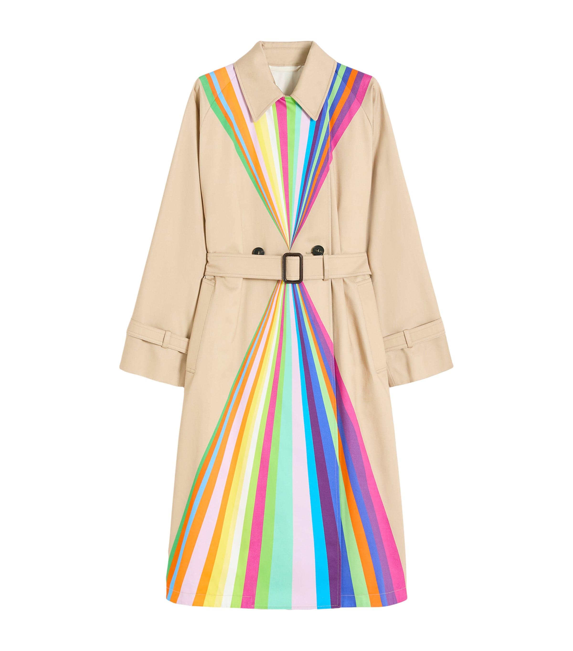 Weekend Max Mara Cotton Gabardine Rainbow Print Raincoat by MAX MARA