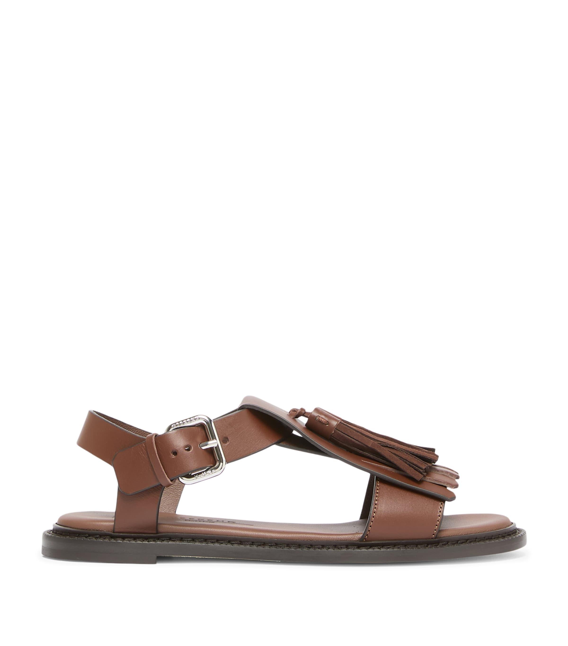Weekend Max Mara Leather Tassel Sandals by MAX MARA