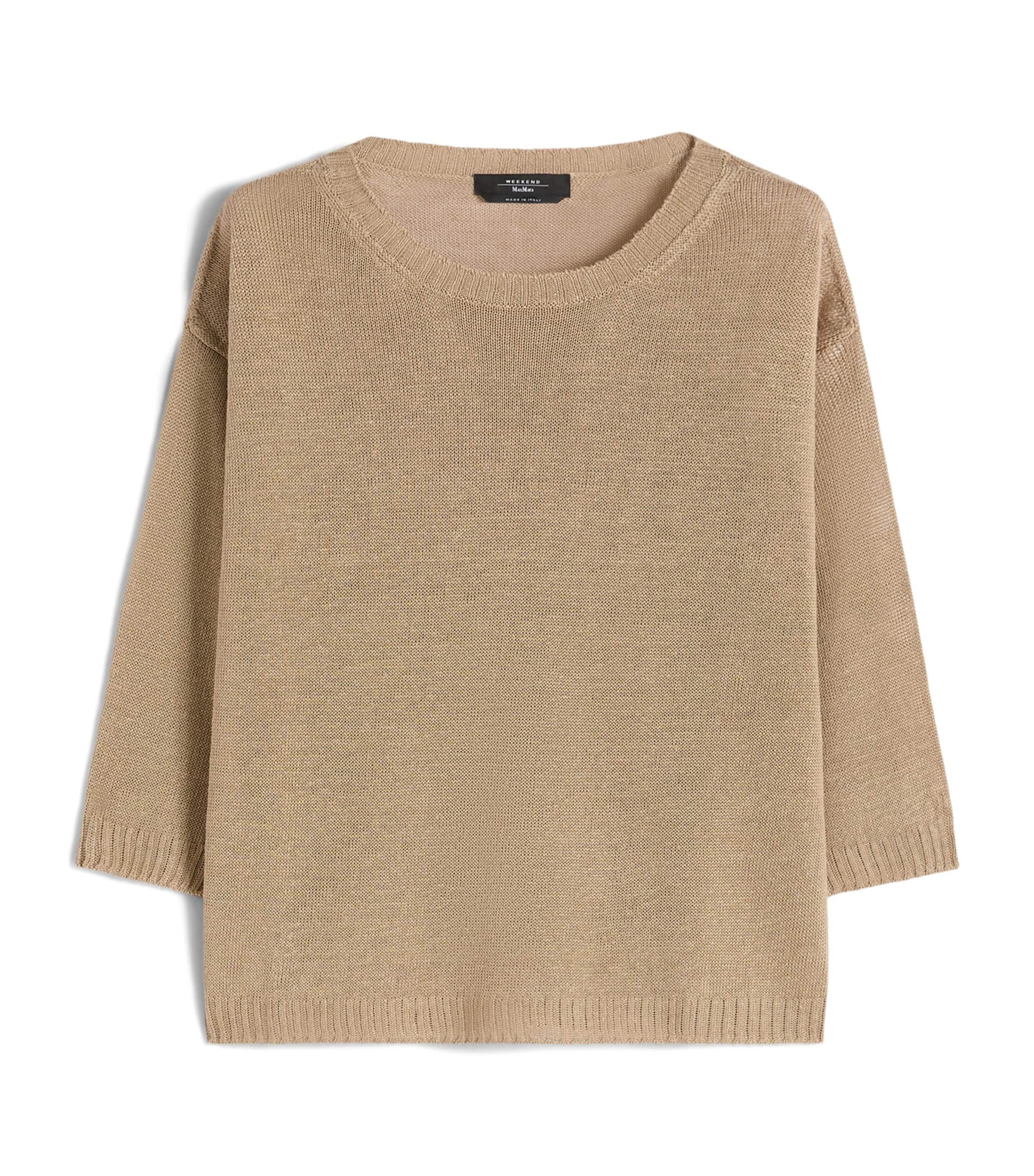 Weekend Max Mara Linen Cropped-Sleeve Sweater by MAX MARA
