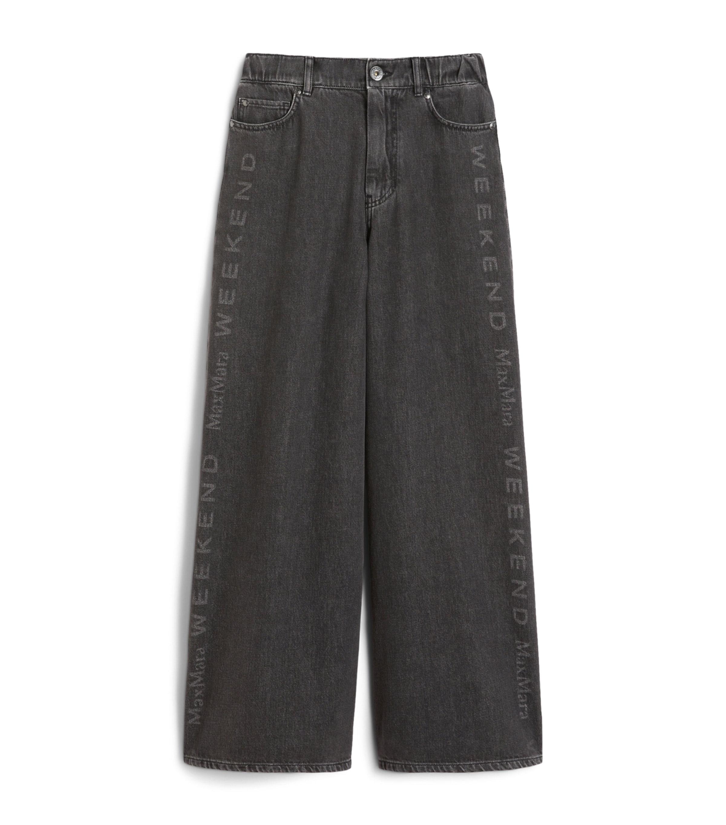 Weekend Max Mara Logo-Printed Authentic Wide-Leg Jeans by MAX MARA