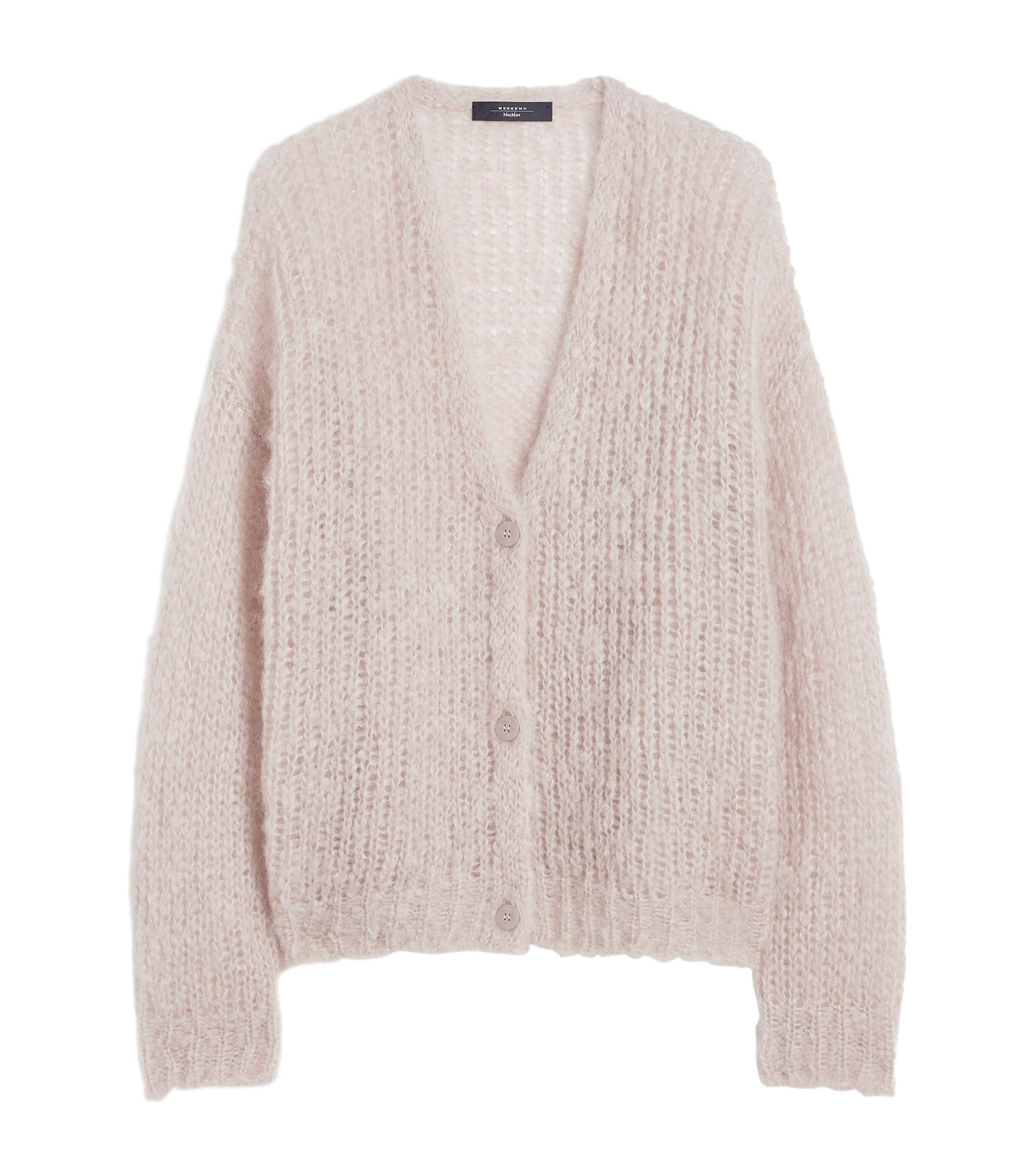 Weekend Max Mara Mohair-Wool-Blend V-Neck Cardigan by MAX MARA