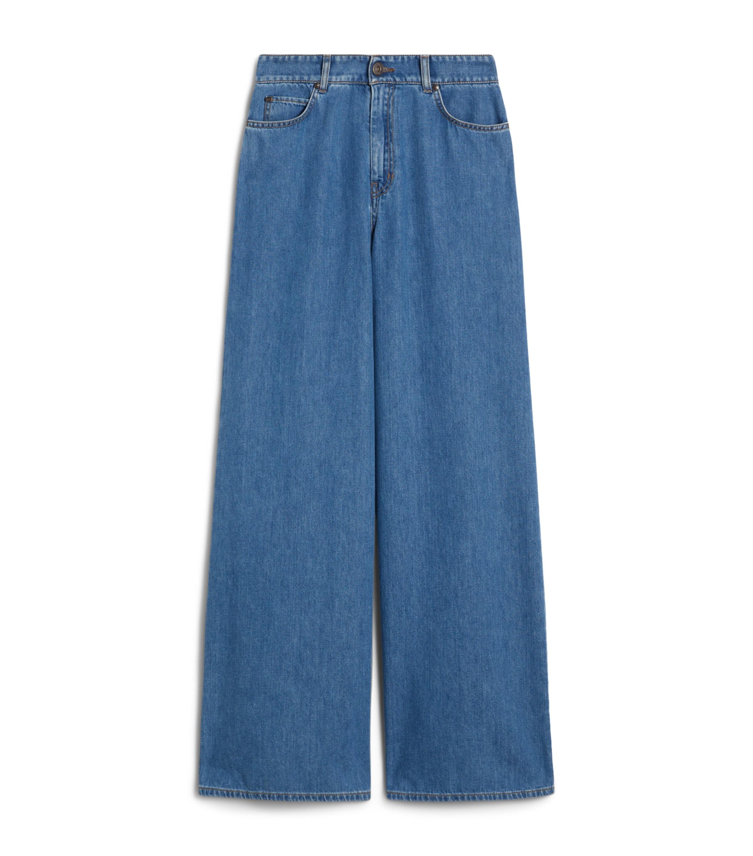 Weekend Max Mara Soft Cotton Wide-Leg High-Rise Jeans by MAX MARA