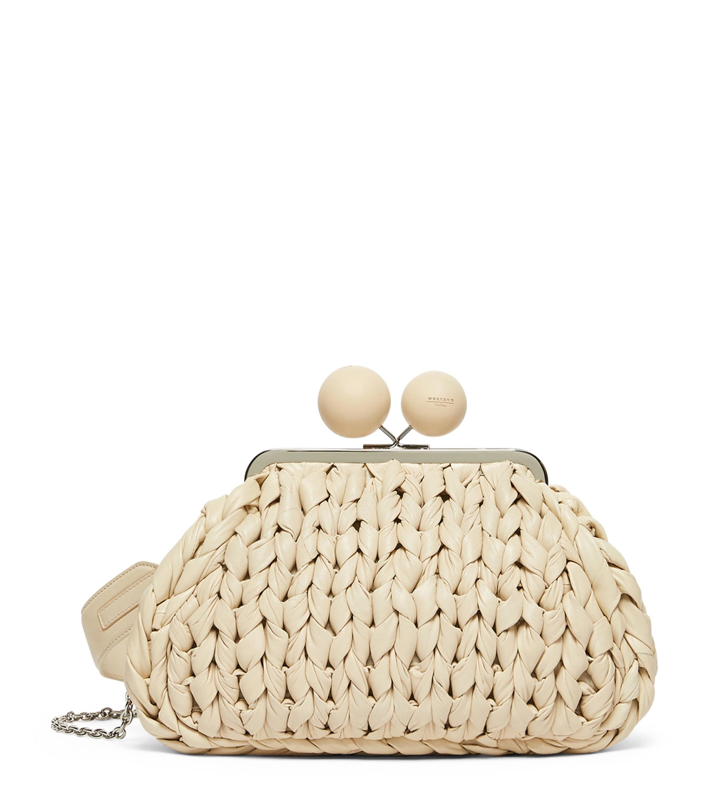 Weekend Max Mara Woven Leather Pasticcino Clutch Bag by MAX MARA