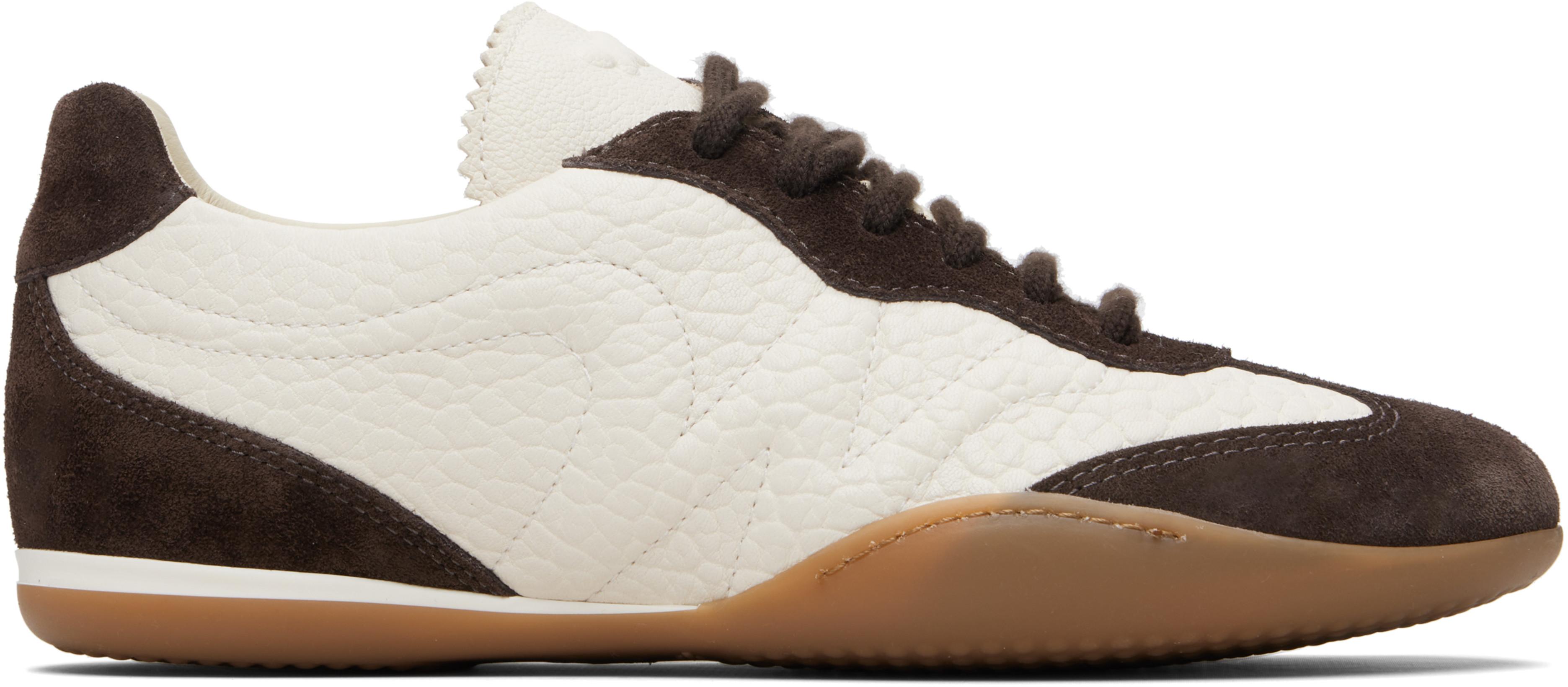 White & Brown Wkalancia Sneakers by MAX MARA