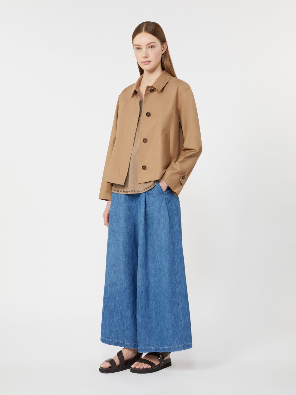 Wide-fit cotton and linen denim trousers by MAX MARA