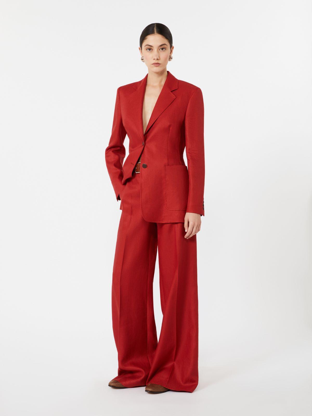 Wide-fit linen trousers by MAX MARA