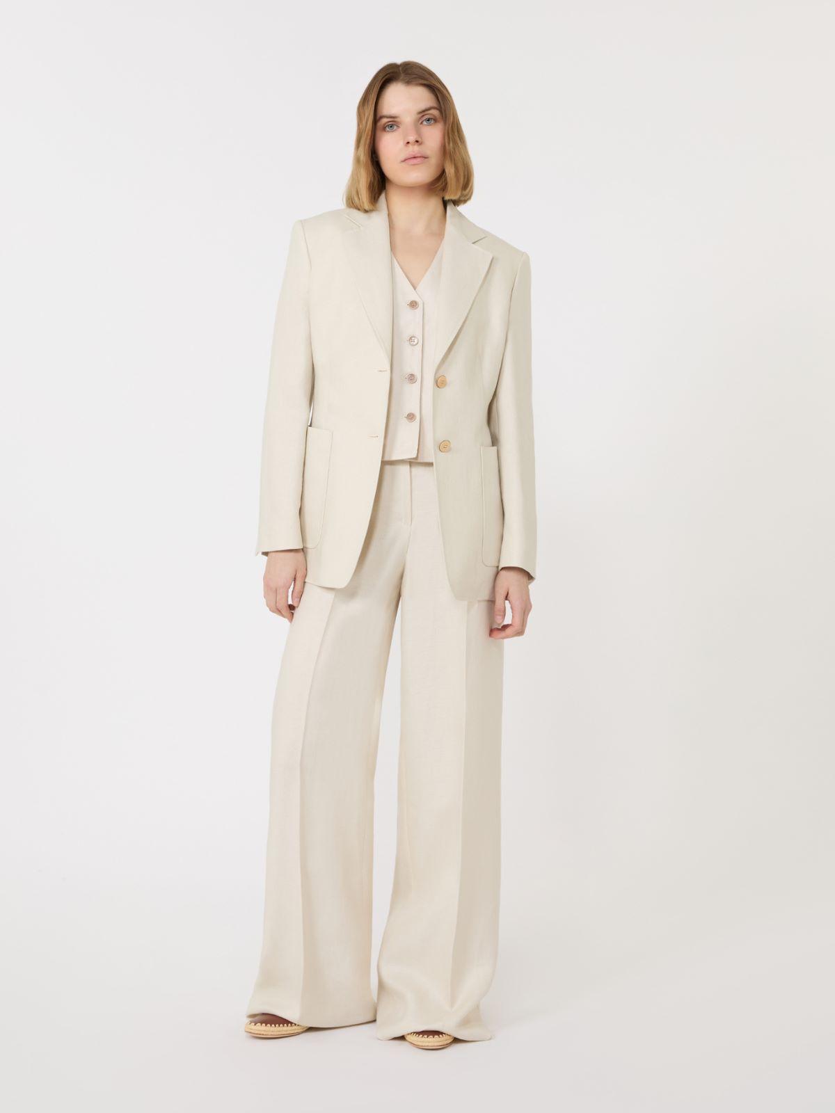 Wide-fit linen trousers by MAX MARA