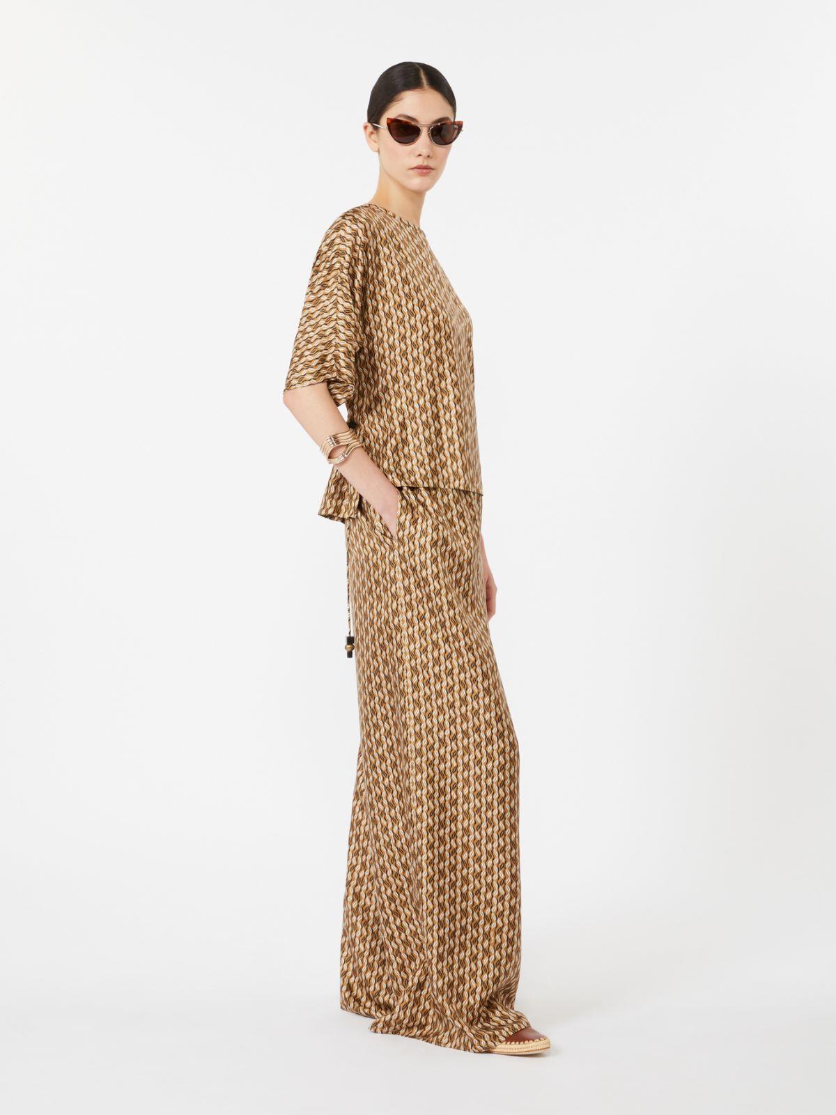 Wide-fit printed silk trousers by MAX MARA