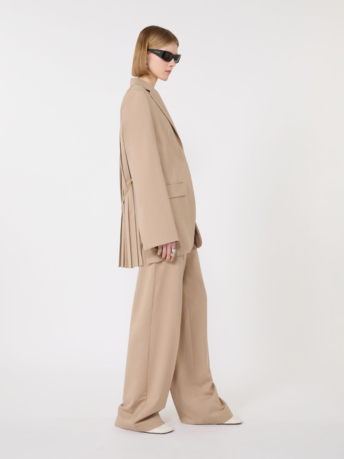 Wide-fit stretch wool gabardine trousers by MAX MARA