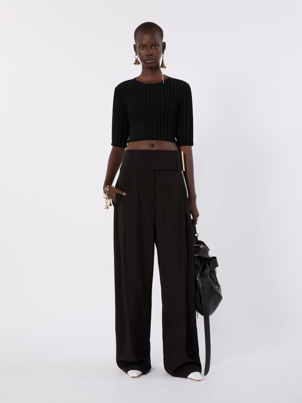 Wide-fit viscose satin trousers by MAX MARA