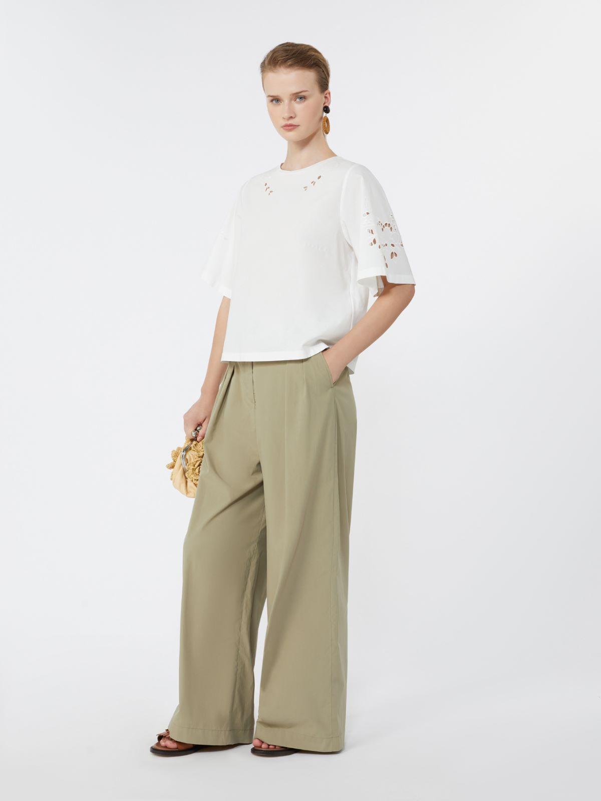 Wide-leg cotton poplin trousers by MAX MARA