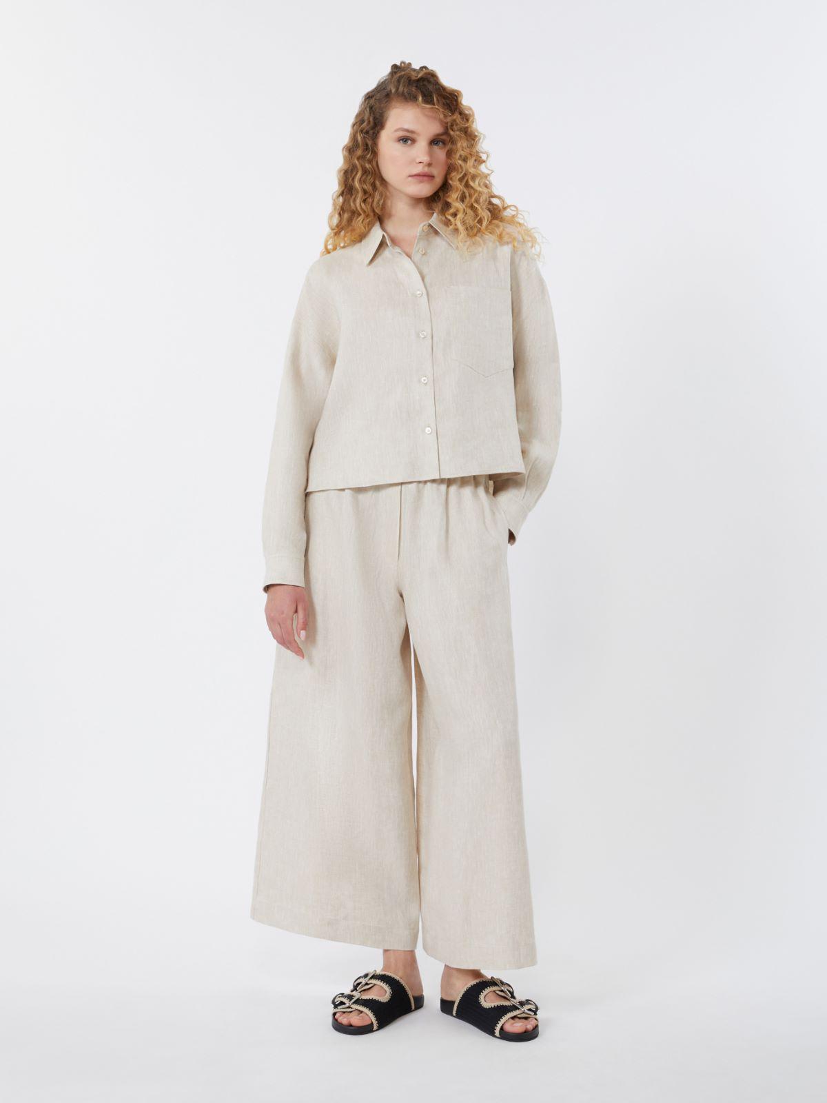 Wide-leg linen trousers by MAX MARA