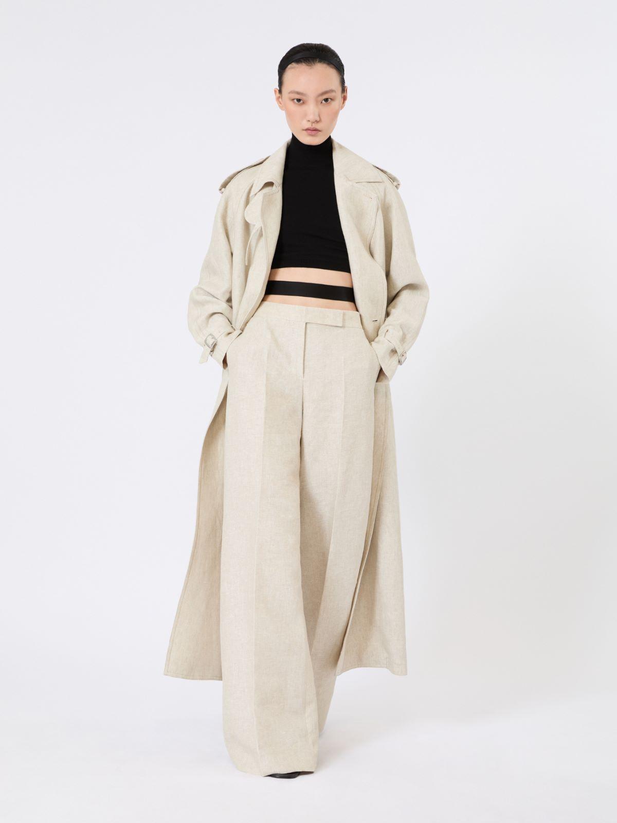 Wide-leg trousers in linen drill by MAX MARA