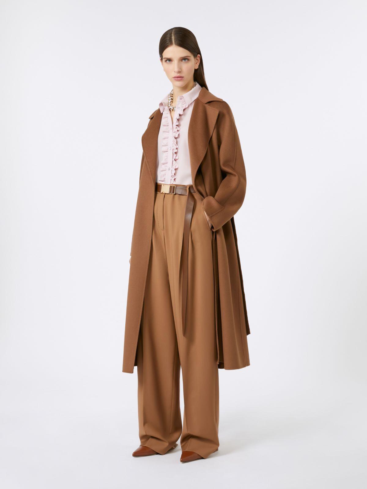 Wool, cashmere and silk long wrap coat by MAX MARA