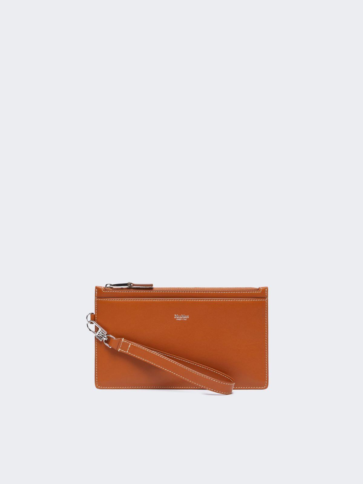 Wrist-strap leather pouch by MAX MARA