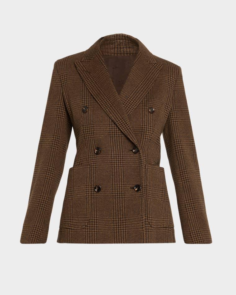 Zulma Houndstooth Wool Double-Breasted Jacket by MAX MARA