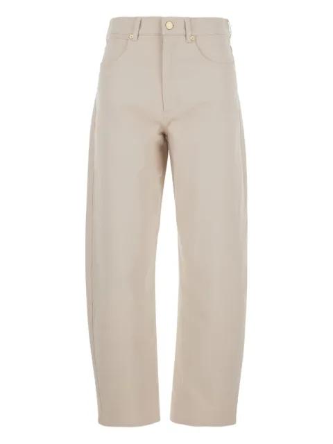 beige button trousers by MAX MARA