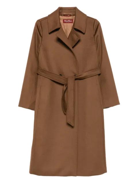 belted notched-collar coat by MAX MARA