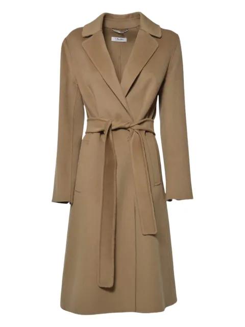 belted notched-lapel coat by MAX MARA