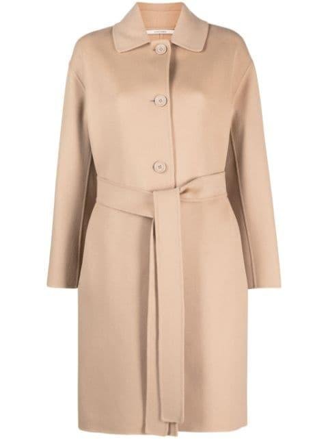 belted single-breasted wool coat by MAX MARA
