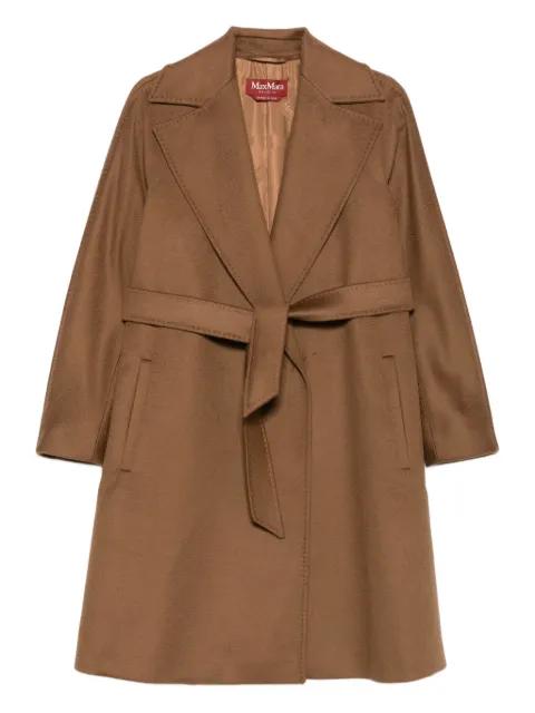 belted wool single-breasted coat by MAX MARA