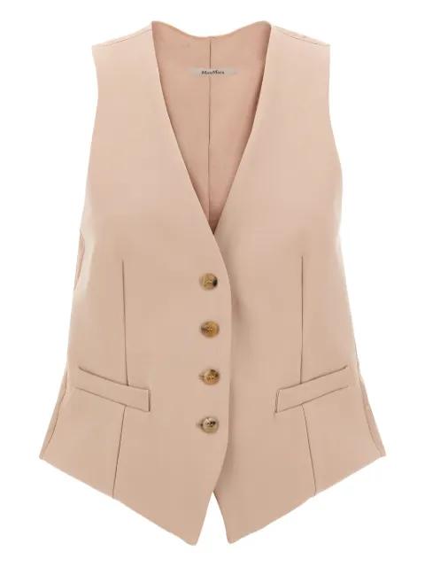 button-fastening drawstring vest by MAX MARA