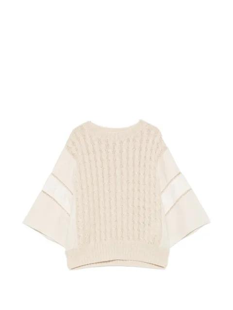 cable-knit panelled sweater by MAX MARA